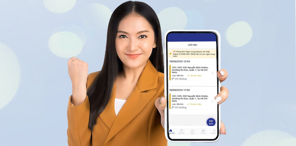 Đặt lịch làm đẹp ngay với app Ngọc Dung Beauty