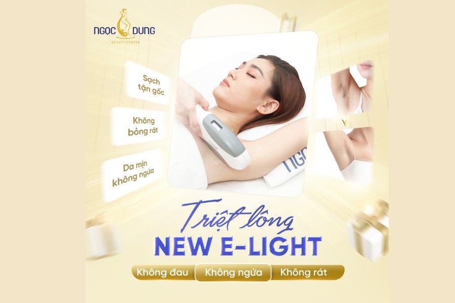 Chi nhánh Q7 của TMV Ngọc Dung sử dụng công nghệ New E-Light cho dịch vụ triệt lông