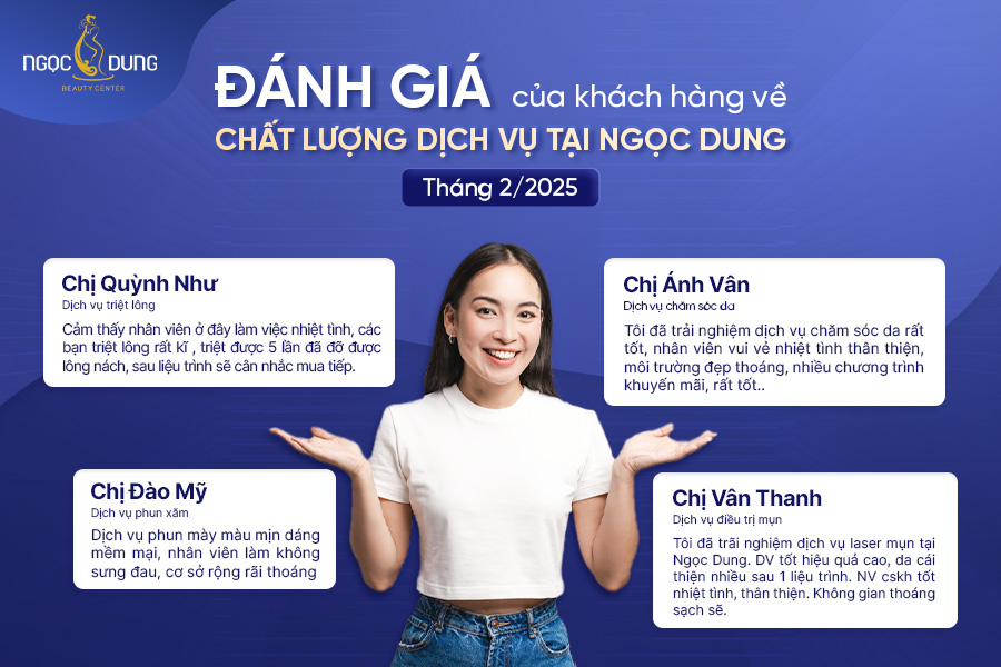 Khách hàng nói gì về dịch vụ tại Thẩm mỹ viện Ngọc Dung tháng 2/2025?