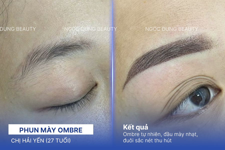 Phun mày Ombre – 75 phút – Mày đều màu sắc sảo