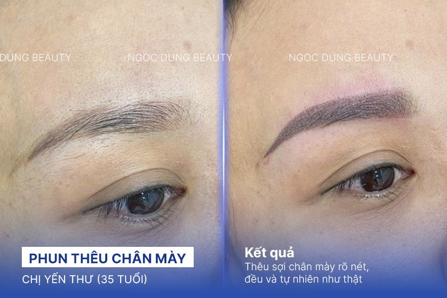 Phun thêu chân mày – 70 phút – Mày đều nét gọn gàng