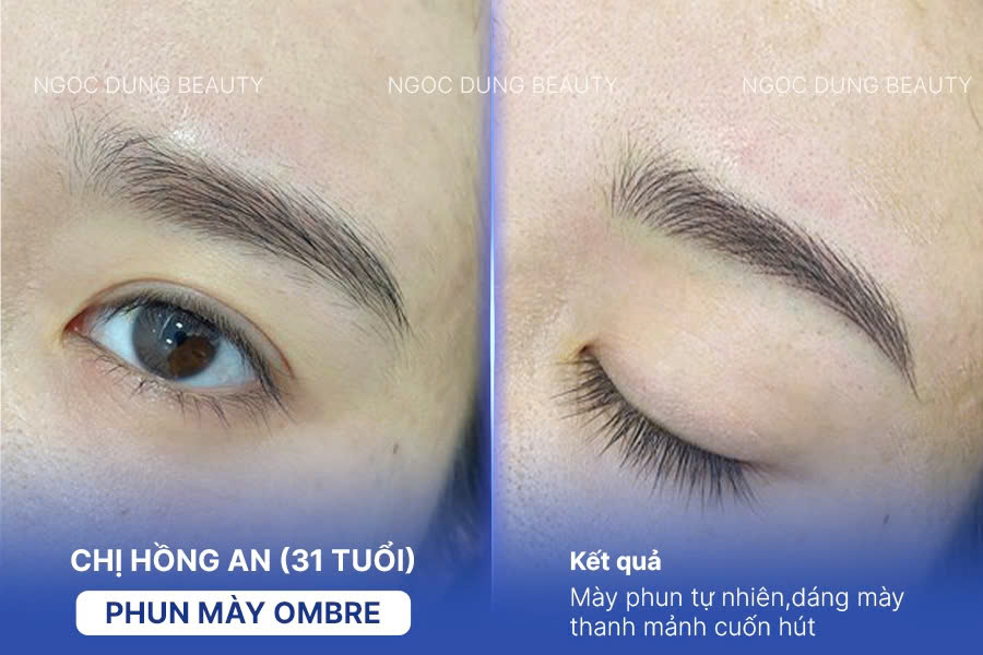 Phun mày ombre – 75 phút – Mày mịn đều cuốn hút