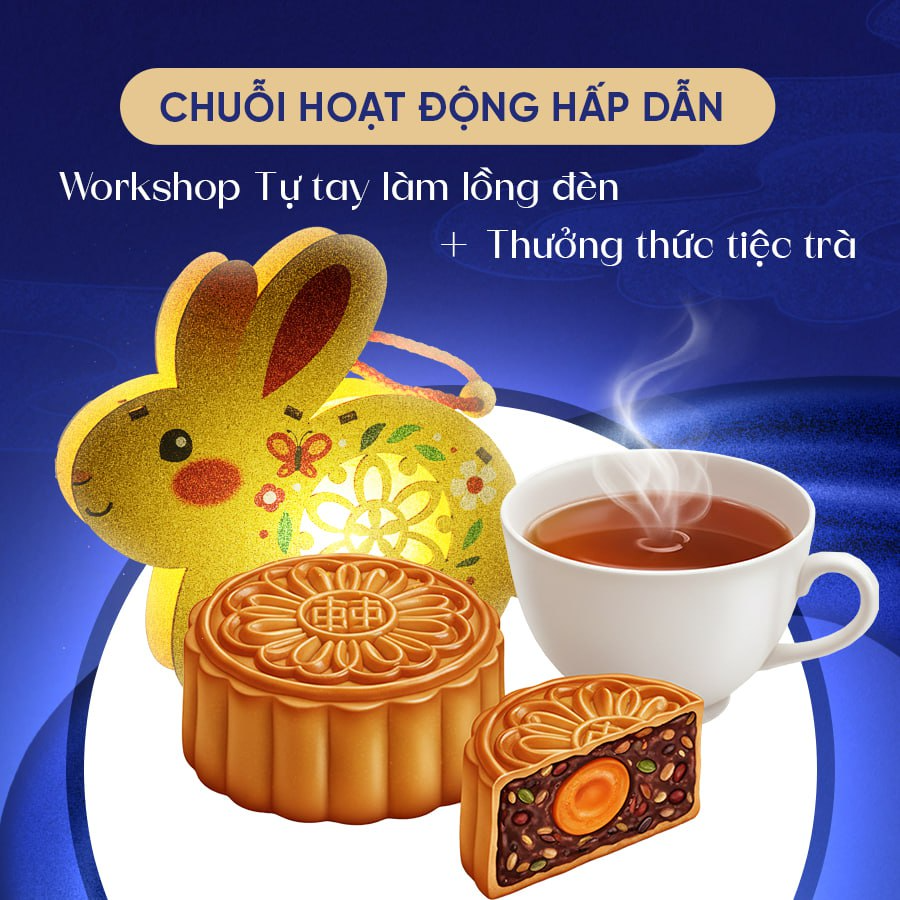 Khách mời có cơ hội dự tiệc trà và tự tay làm lồng đèn tại sự kiện